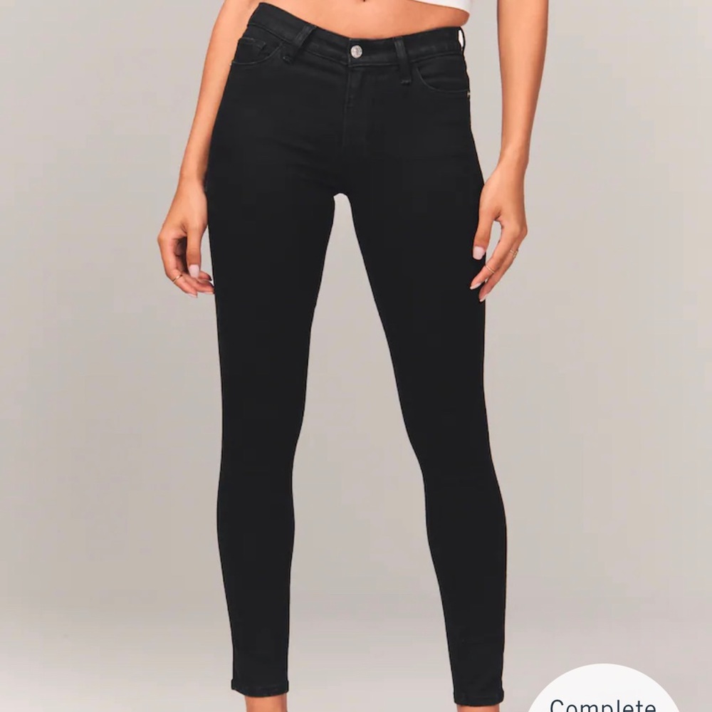 Abercrombie and Fitch mid rise super skinny black jeans. NWOT.